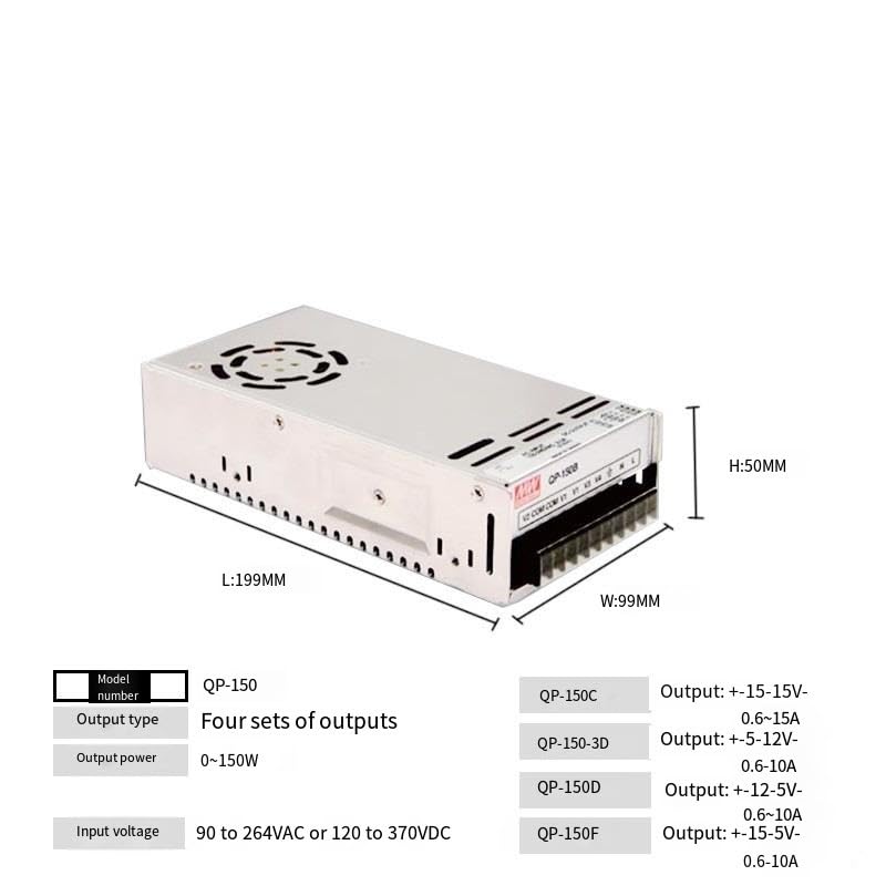 QP-150-3B czterodrogowy zasilacz PFC 150 W