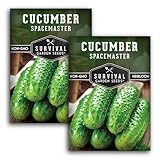 Spacemaster Cucumber Seeds for Planting | Compact Heirloom Non-GMO Variety for Small-Space Gardens – Survival Garden Seeds (2 Packs)