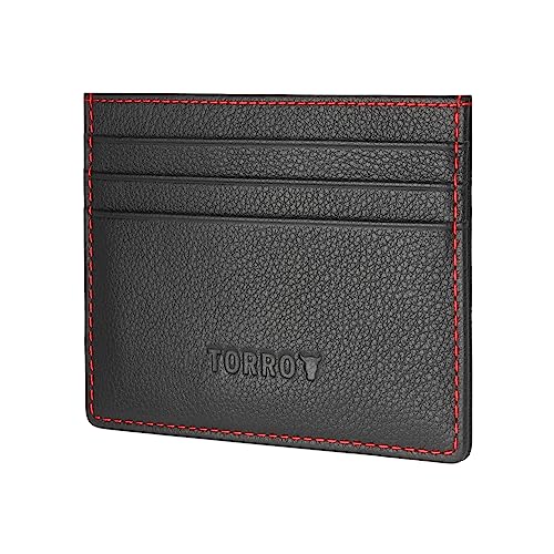 TORRO Card Holder – Genuine Leather Credit Card Holder Slim Wallet, Compatible with Contactless Transactions
