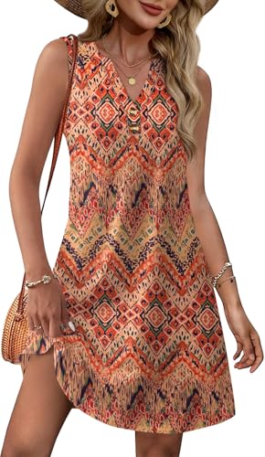 27% off - XIEERDUO Boho Dresses for Women 2025 Plus Size Dress Summer Sundresses with Pockets Beach Fashion A...