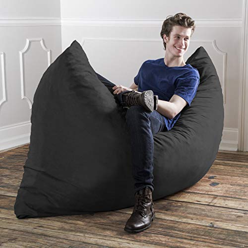 Jaxx Pillow Saxx 5.5-Foot - Huge Bean Bag Floor Pillow And Lounger, Black #TOP3