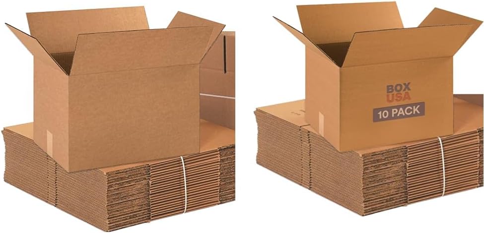 Aviditi corrugated shipping boxes, 18"x12"x12" (18x12x12) & 18"x14"x12" (10-pack)