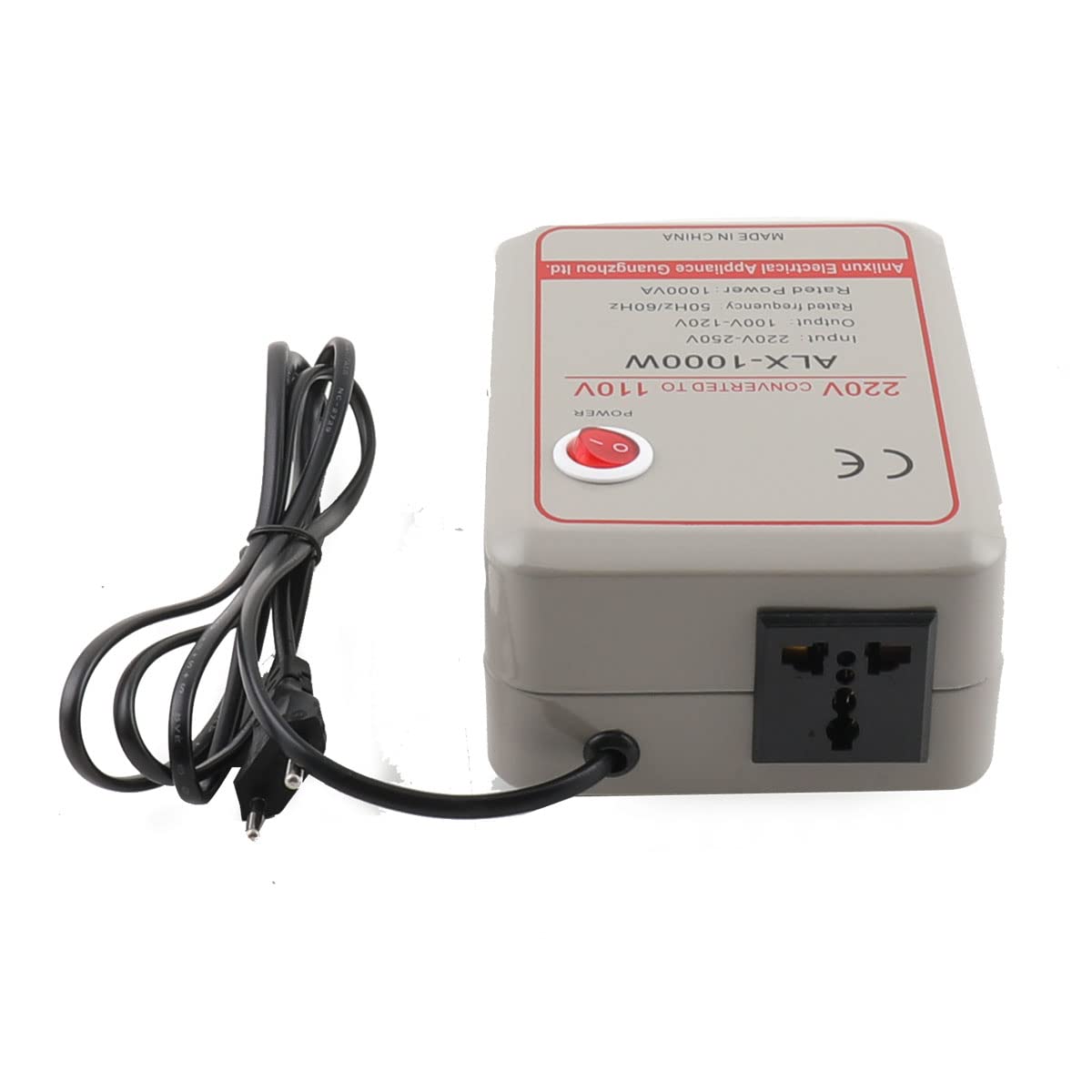 Trasformatore Step-down 1000VA 220V-250V a 100V-120V, Convertitore di Tensione Compatto con Protezioni Multiple per Viaggio e Dispositivi Elettronici
