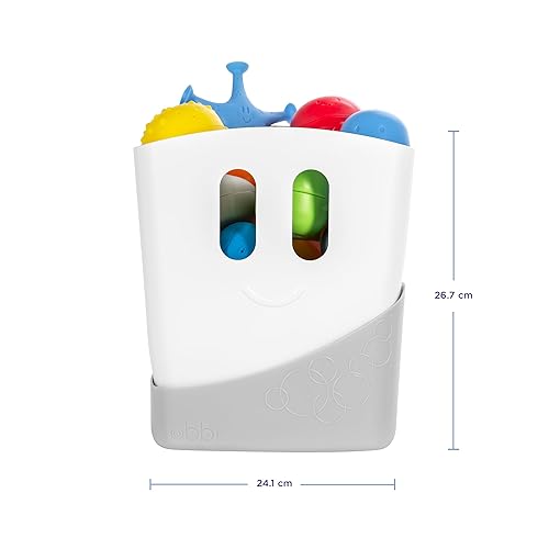 Miniatura 6 de Ubbi Juego de regalo esencial para la hora del baño del bebé incluye cubo de secado y 11 juguetes de baño apto para lavavajillas color blanco