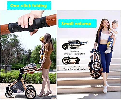 3 in 1 reissysteem babywagen draagbare kinderwagen 3 in 1 kinderwagen met schokbestendige kinderwagen koelkussen… - Afbeelding 3