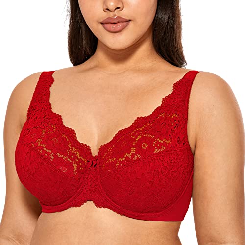 Soutien-gorge grande taille en dentelle rouge à lèvres idéal sous vos robes décolletées