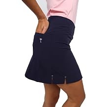 GOLFTINI Womens Golf Skort 17" Athletic Skirt with Pockets, Tummy Control, Built-in Shorts Performance Skirt for Golf