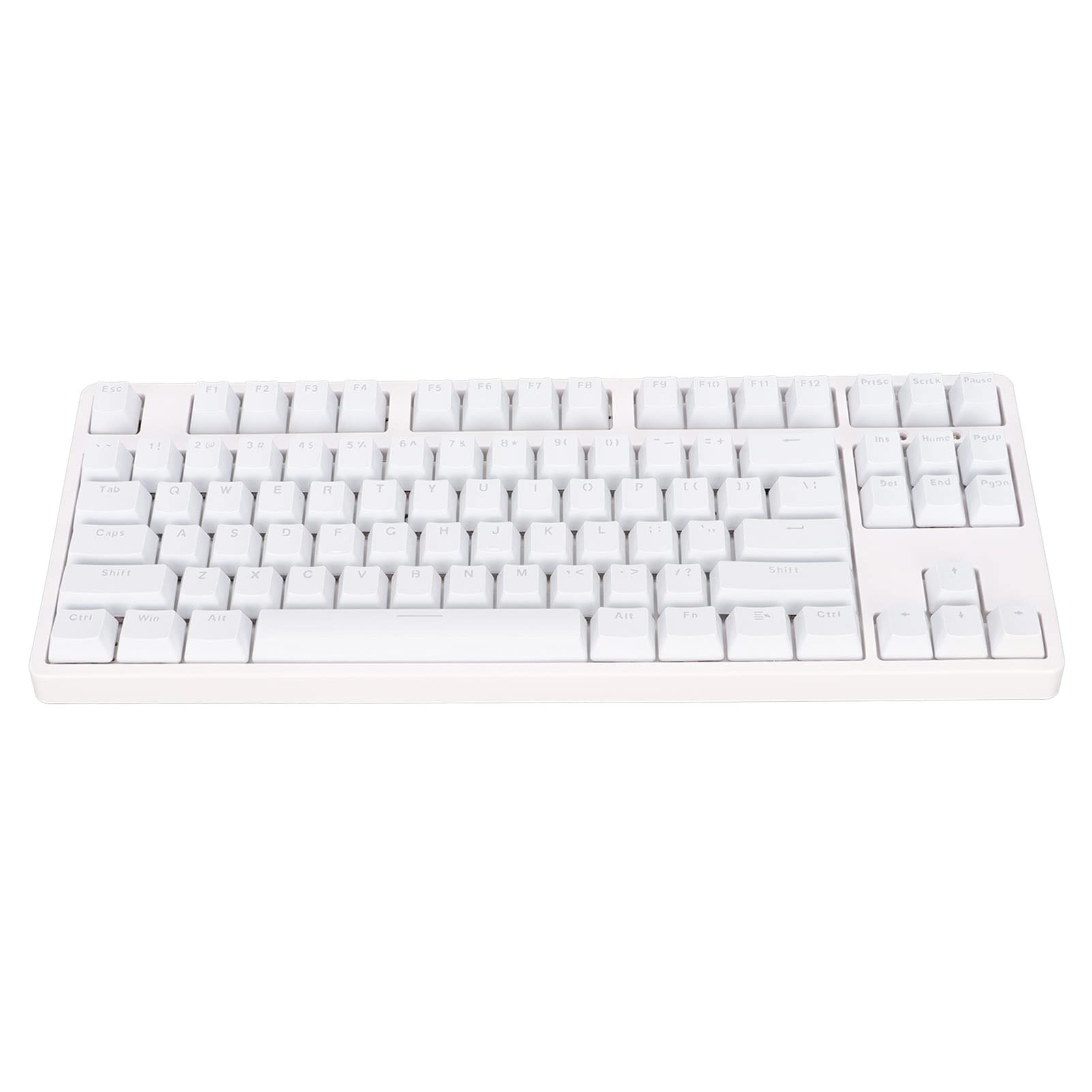 Mechaniczna Klawiatura do Gier Stylowa, Ergonomiczna 87 Klawiszy Klawiatura Sublimacyjna do Biura Gier, materiał ABS (WHITE)