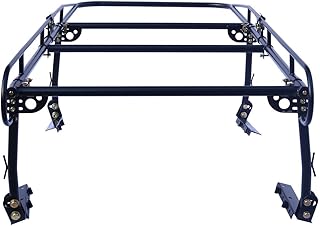 Heavy Duty Universal Pickup Truck Rack, 1000 lbs Capacity, Adjustable Steel Over-Cab Ladder & Lumber Rack for Full Size Truck Beds, Non-Drilling Install, Black, 138.5" x 58.2" x 33.9"