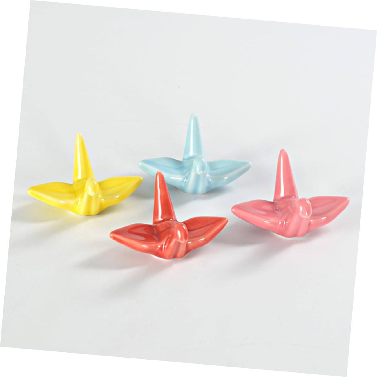 12 Piezas Soporte para Palillos Cerámico Forma Grulla de Elegante y Fácil de Limpiar para Decoración de Mesa Banquetes y Hogar