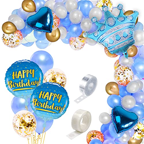 Party Propz Blue Balloons Garland Arch Kit -47Pcs For Happy Birthday Balloon Decoration Boys, Men, Hisband/Balloon Garland Kit/Ballon Arch Kit/Pink Metallic Helium Ballons/Ballon Items For Décor