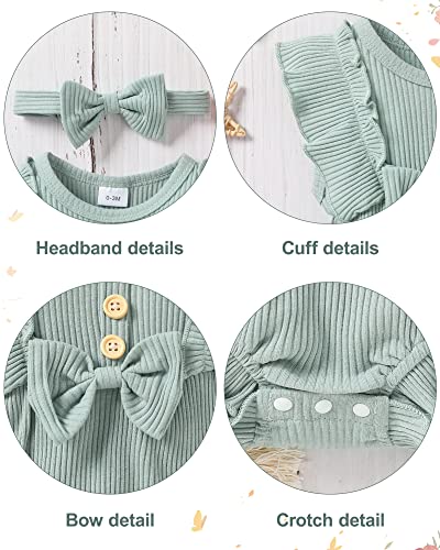 Yallet Newborn Baby Girls Clothes 0-18M Infant Girl Outfits Cute Little Girl Jumpsuit Button Solid Color Romper + Headband #TOP4