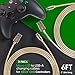 TALK WORKS Charger Cord Compatible with Xbox One Gaming Controllers - 6 ft Nylon Braided Micro USB Charging Cable, Heavy-Duty Fast Charge (Gold, Pack of 2) (14093)