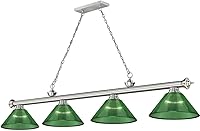 Vista 11 de Z-Lite 2306-4BP-ARG Colgante de billar Cordon, 4 luces 240 vatios totales, bañado en bronce Placa de bronce