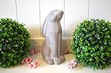 hase keramik Hase aus Keramik ca. 22cm Osterdeko Osterhase Schlappohr grau antik rustikal Tischdeko Deko Oster-Geschenk Gartendeko