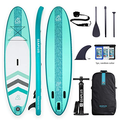 Stand Up Paddle Board, SUP aufblasbares Paddelboard, 3 m x 32 cm x 6 cm, mit allem Zubehör - Aluminium-Paddel/Pumpe/SUP Leine/Rucksack/Flosse/Trockentasche, maximale Belastung 130 kg Cover