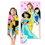 Classic Disney Princess Beach Towel Set Bundle with Princess Microfiber Pool Towel Featuring Jasmine,Belle,and Mulan Plus Stickers and More (Princess Towels for Girls),disney gifts