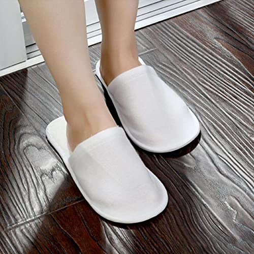 Chaussons Jetables - Pantoufles Hotel, Invités en Tissu Non Tissé, Confortable et Respirant pour Hôtels, Spa, Maison, Voyage, Unisexe, Taille Universelle, 2 Paires (Blanc) – vue 2