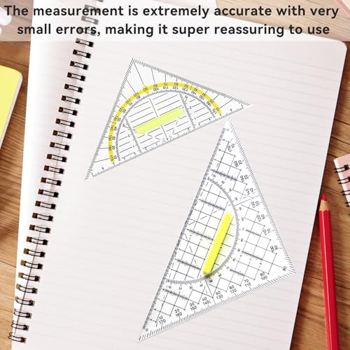 BinXiaoQin 2-Stück Geodreieck Mit Griff,Geodreieck Klein,Geodreieck Flexibel,Geodreieck Groß,Dreieck Flexibel,Geometrie Griff Groß Dreieck