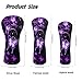 ELEQIN Leather Headcovers Purple Butterfly Golf Club Head Covers for Hybrid Fairway 3/5 Woods Driver Outdoors Sports Golf Accessories for Women Ladies Golfers Travel Daily Decor