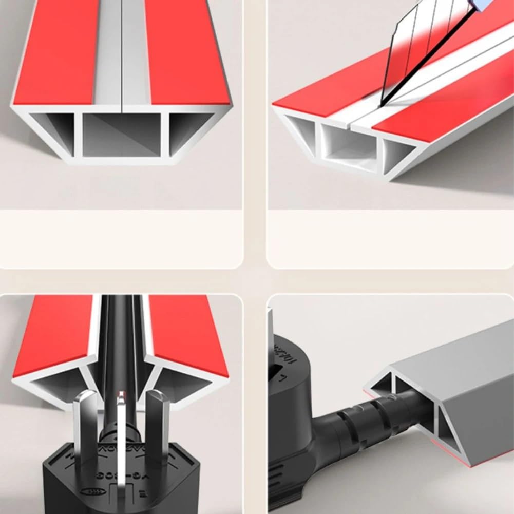 Pasacables Suelo,Canaleta Cables Suelo Cubierta for cables de piso de 3 metros Protector de cables de piso Cubiertas for cables 3 canales for cables Canaletas de cableado de piso blando de PVC Protect