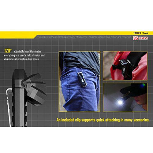 Nitecore Thumb 85 Lm Tiltable Keychain Light, Black #TOP7