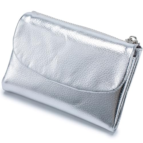 Unisex Pebble Leather Wallet, Small Genuine Leather Coin Purse with Card Holder, Multicolor Clutch for Women, Card Holder & Coin Purse (#13)