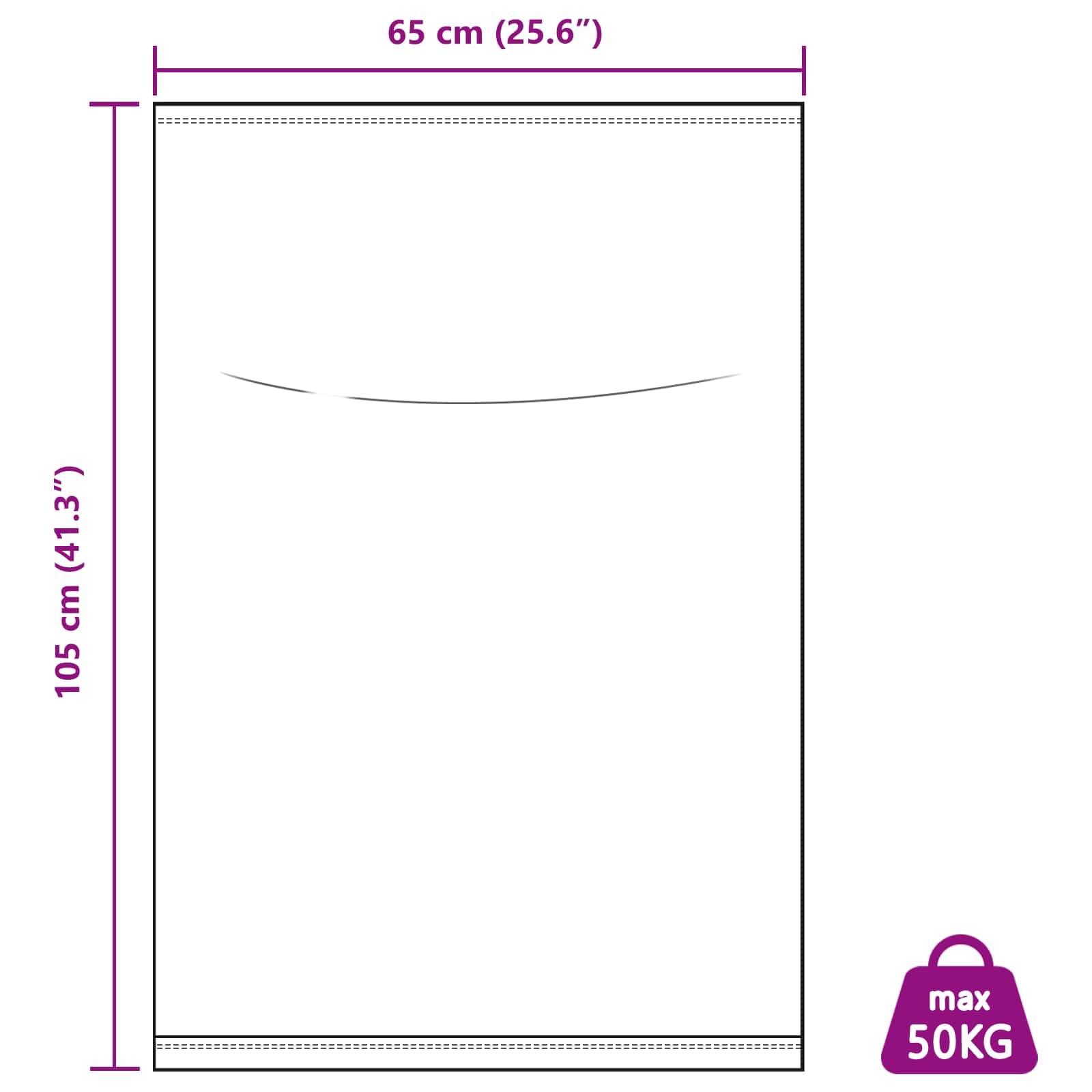 vidaXL Bolsas tejidas 100pcs Blanco 65 x 105 cm PP Bolsas tejidas modernas resistentes a la intemperie para almacenamiento al aire libre, útiles accesorios de jardín, soluciones domésticas