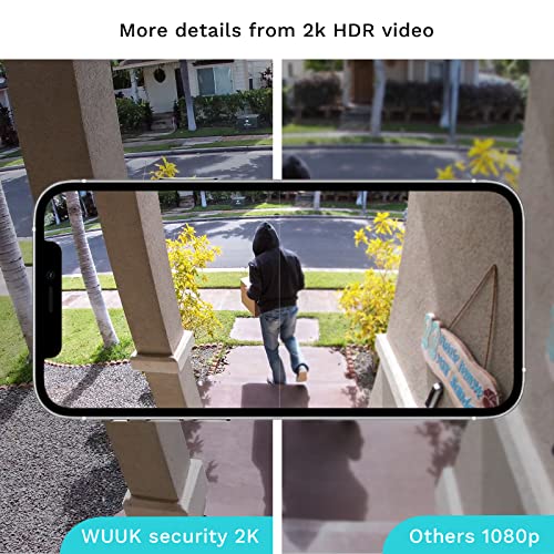 Wuuk Add-On Outdoor Camera, Requires Base Station, Home Security Cameras Wireless Outdoor, 2K Hd, No Monthly Fee, Ip67, Compatible With Alexa & Google #TOP1