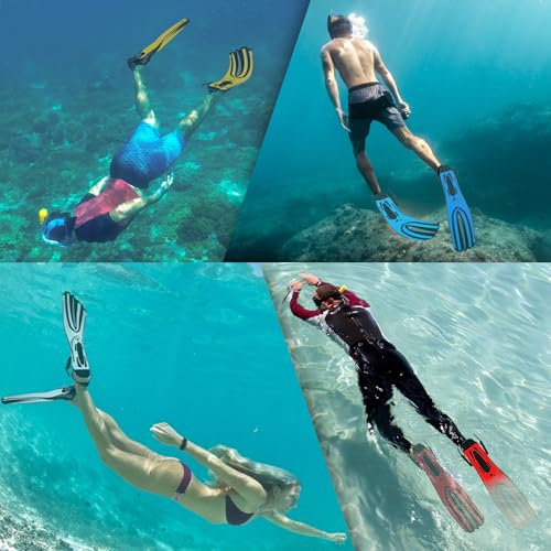 TUDIVING-Diving Fins Long Silicone Flippers Swim Equipment Snorkel Fins New Professional Scuba Fins Adults Men Women (White, L/XL | US 10/12) - Thumbnail 7