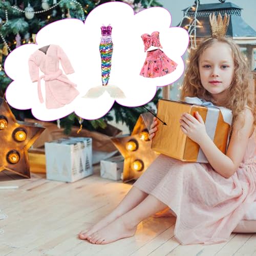 Miunana 10 Puppenkleidung Puppen Kleidung 5 Badeanzug Bikini 4 Meerjungfrau Schwimmbekleidung 1 Bademantel für 11,5 Zoll Puppen