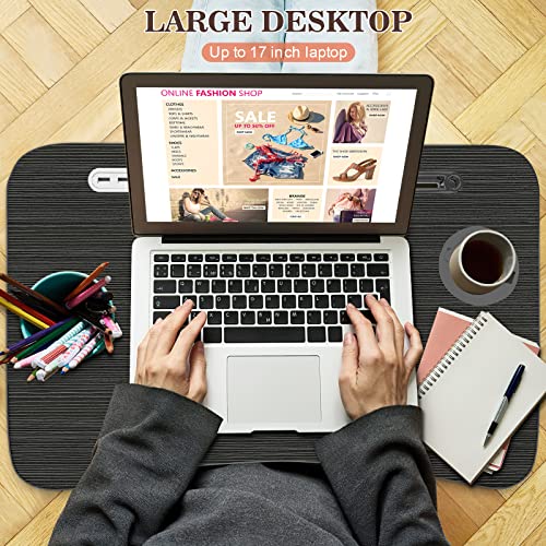 Zapuno Laptop Lap Desk, Foldable Laptop Table Tray With 4 Usb Ports Storage Drawer And Cup Holder, Laptop Bed Desk Laptop Stand For Bed Lap Tray Portable Standing Table For Bed Couch Floor #TOP2