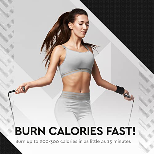 Motivated Mindset Jump Rope For Exercise, Speed And Endurance Training - 5.5” Handles - Skipping Rope For Kids & Adults Aerobic Training At Home Or Outdoors - Travel Bag Included #TOP4