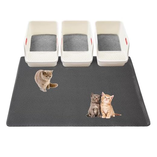 Cat Litter Box Mat-Super Large 47''x36'' Litter Trapping Mat for Cat-XXL Litterbox Matt for Floor-2 Layer Catcher Rug for Pet kitty Litterbox-Waterproof Urine Proof,Non-Slip