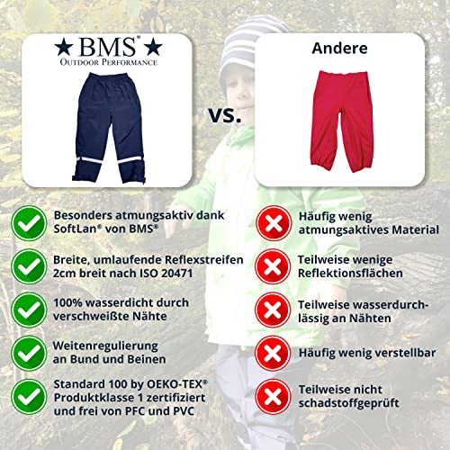 Foto von BMS Regenbundhose - atmungsaktiv - 100% wasserdicht - Marine - 104