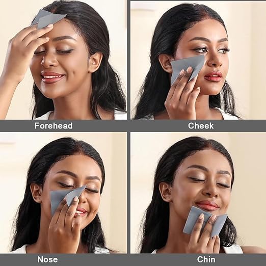LERFOT Premium Natural Oil Blotting Sheets for Face - 1x100 Sheets Thick Blotting Paper for Oily Skin - Dispensable Portable Pack - Reduce Skin Acne - Makeup Friendly (Compact Box Charcoal) 1