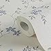 A.S. Création Maison Charme Vliestapete mit floralem Muster 0,53 x 10,05 m – Creme, Grau, Blau – Blumentapete im Landhausstil Made in Germany – 390713