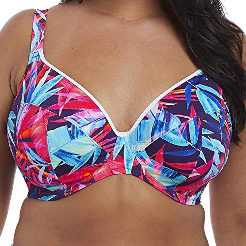 Elomi Paradise Palm Side Support Plunge Bikini Top Ink 36F