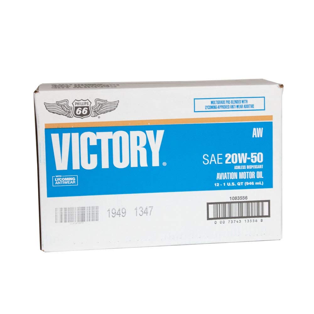 Phillips 66 Victory AW 20w50 Aviation Oil, Case of 12qtsQ