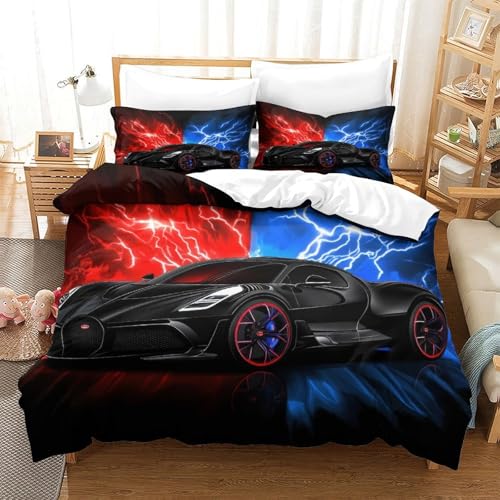 Voiture de sport housse de couette microfine imprimée lit simple enfant - 3