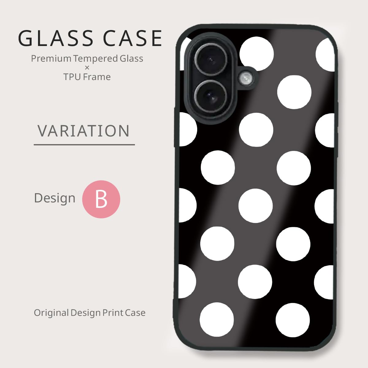 Amazon.co.jp: Tiara mode iPhone15用 ケース 強化ガラス ドット柄 