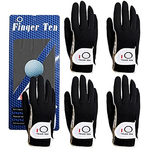 FINGER TEN Men's Rain Grip Golf Gloves Pack Cover