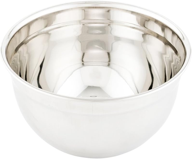 Restaurantware Met Lux 2 Quart Metal Mixing Bowls 1 German Deep Flour Bowl - Corrosion-Resistant Dishwasher-Safe Stainless Steel Metal Prep Bowl Durable For Baking And Cooking