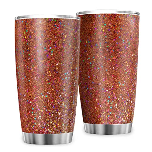 Wmeyiseyiy Taza térmica de acero inoxidable rosa brillante, 20 onzas, aislada al vacío, taza de café con tapa… - Imagen 3