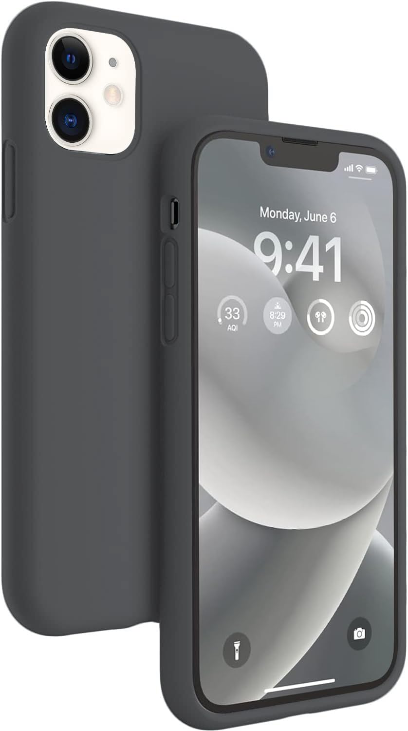 DIZORO® Microfiber Candy Case Compatible for iPhone 11 6.1 inch, Shockproof Slim Back Cover Liquid Silicone Case (Space Grey)-image-35
