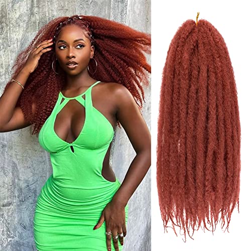 ZRQ 8 Packs 24 Inch Marley Hair Crochet Braids, Ginger Afro Kinky Marley Braiding Hair For Faux Locs, 350 Springy Afro Twist Hair Extensions (350#,8 Packs)