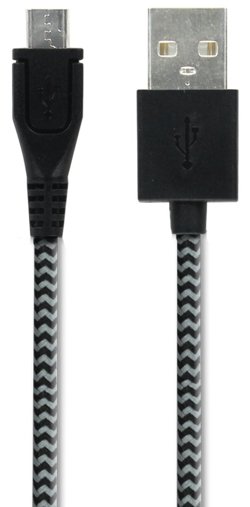 Premier Accessory GroupEnergizer Android Charger Micro USB Cable 8ft Fast Charging USB 2.0 Syncing Braided Cord Metal Tip, Black 8 Feet (ENG-NBMCSYBK)