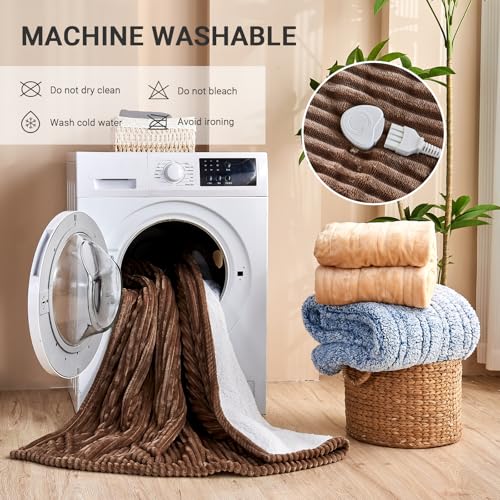 Image of Heated Blanket Electric Queen, Soft Flannel Heating Blanket with 8 Hours Auto Off 10 Fast Heating Levels Machine Washable Sherpa Heated Blanket with Overheating Protection