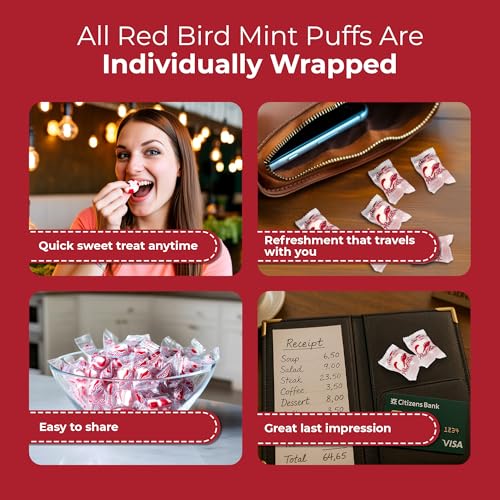 Red Bird Soft Peppermint Candy, Individually Wrapped, Gluten Free Breath Mints, 46 oz Bag