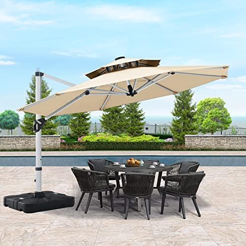 ABCCANOPY 2.7M Parasol Patio Umbrella Table Market Umbrella with Push Button Tilt for Garden, Deck, Backyard and Pool, 8 Ribs 13+Colors